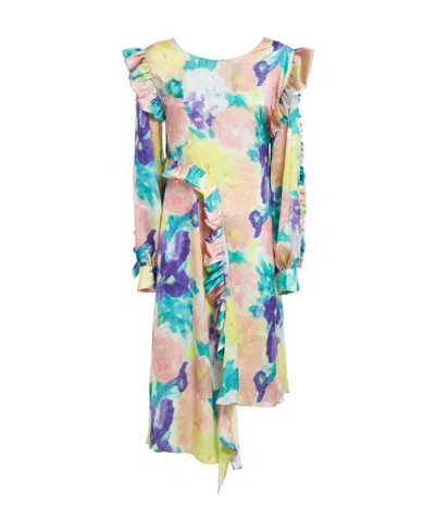 Remain Birger Christensen Long-sleeved Round-necked Dress In Multicolor