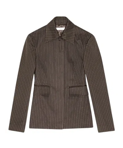 Remain Birger Christensen Long-sleeved Suit Coat In Brown