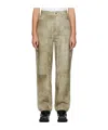 Remain Birger Christensen Relaxed-fit Leather Casual Pants In Green