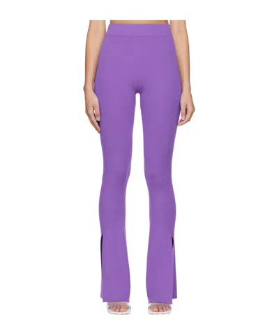 Remain Birger Christensen Rib Knitted Casual Pants In Purple
