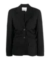 Remain Birger Christensen Ruched Single Breasted Blazer In Black