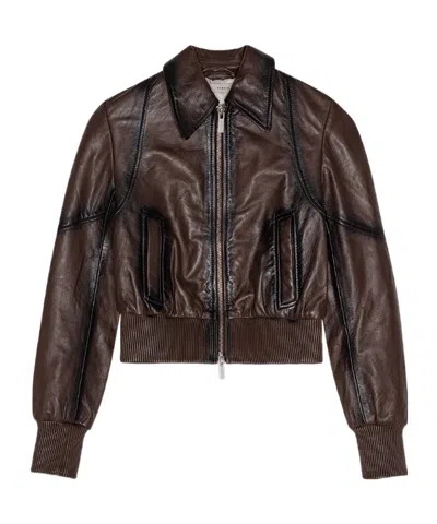 Remain Birger Christensen Short Leather Jacket In Black