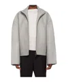 Remain Birger Christensen Stand-collar Zipper Leather Jacket In Gray