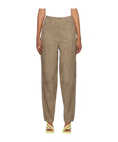 Remain Birger Christensen Stitched Waist Loop Casual Pants In Brown