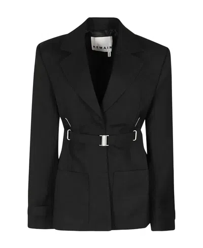 Remain Birger Christensen Strap Long-sleeved Suit Jacket In Black