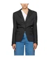 Remain Birger Christensen Stripe Pattern Blazer In Black