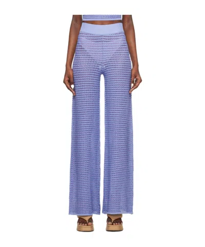 Remain Birger Christensen Striped Elastic Waist Casual Pants In Blue