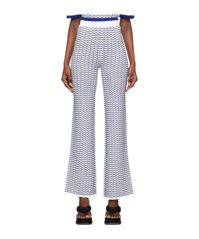 Remain Birger Christensen Striped Flared Casual Pants In White
