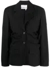 Remain Birger Christensen Ruched Single Breasted Blazer In Black