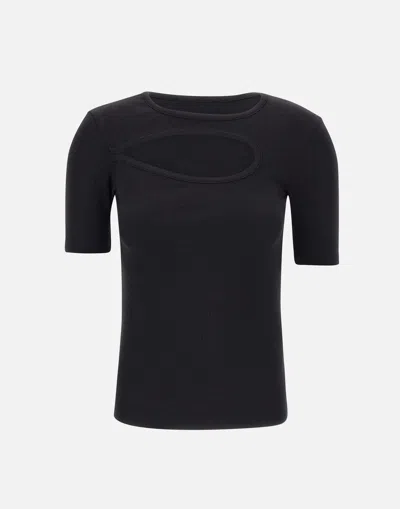 Remain Black Ribbed Cotton Jersey Top