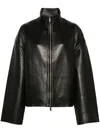 Remain Birger Christensen Bonded Leather Jacket In Black