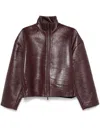 Remain Birger Christensen Leather Jacket In Bordeaux