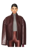 Remain Birger Christensen Leather Jacket In Burgundy