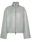 Remain Birger Christensen Bonded Leather Jacket In Grey