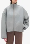 Remain Birger Christensen Bonded Leather Jacket In Gray