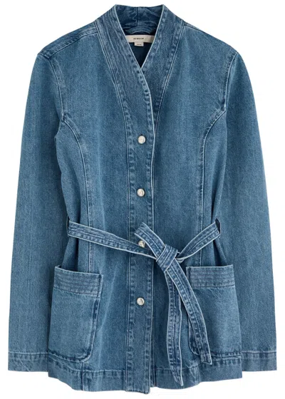 Remain Birger Christensen Remain By Birger Christensen Belted Denim Jacket In Indigo