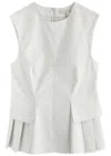 Remain Birger Christensen Remain By Birger Christensen Peplum Cotton-poplin Top In Off White