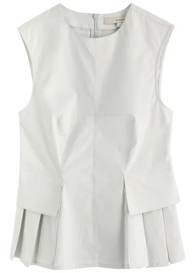Remain Birger Christensen Remain By Birger Christensen Peplum Cotton-poplin Top In Off White