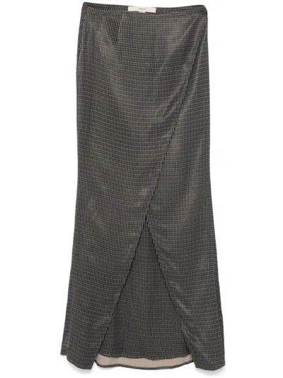 Remain Birger Christensen Checked Maxi Skirt In 灰色