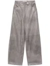 Remain Birger Christensen Belt And Loop Leather Pants In Gray