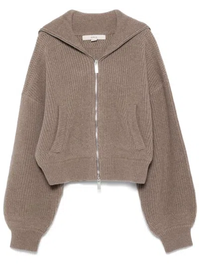 Remain Birger Christensen Cropped Cardigan In Brown