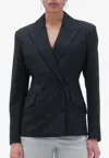 Remain Birger Christensen Double-breasted Fitted Blazer In Black