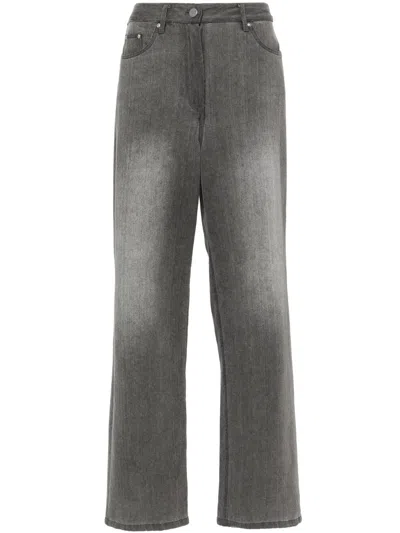 Remain Birger Christensen High-waist Straight-leg Jeans In Gray