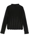 Remain Birger Christensen Fine-knit Long-sleeve T-shirt In Black