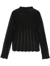 Remain Birger Christensen Fine-knit Long-sleeve T-shirt In Black  