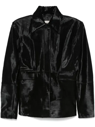 Remain Birger Christensen Fur Jacket In 1000 Black Comb