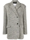 Remain Birger Christensen Herringbone Wool-blend Blazer In Black