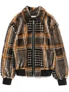 Remain Birger Christensen Houndstooth Shearling Jacket In Brown