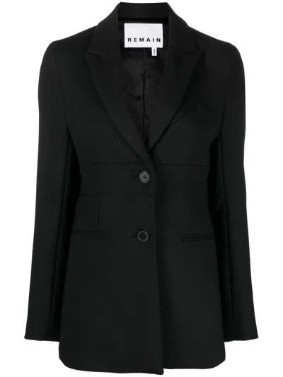 Remain Birger Christensen Single-breasted Tailored Blazer In Black