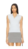 Remain Birger Christensen Remain Fitted Sleeveless Knitted Polo In Plein Air