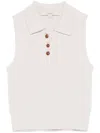 Remain Birger Christensen Knitted Polo Top In White