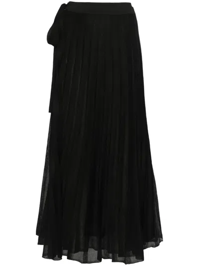 Remain Birger Christensen Knitted Wrap Skirt In Black  