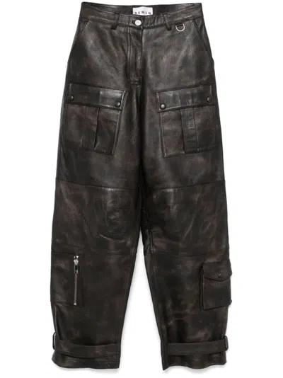 Remain Leather Cargo Pants In Brown