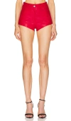 Remain Birger Christensen Leather Short In Red