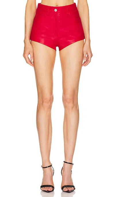 Remain Birger Christensen Leather Short In Red