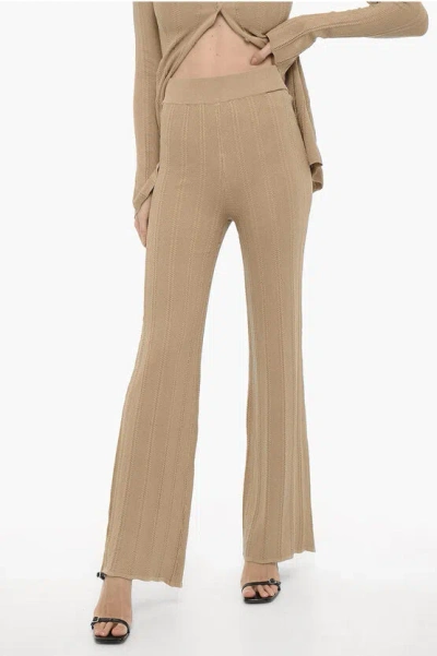 Remain Birger Christensen Lurex Palazzo Pants In Beige