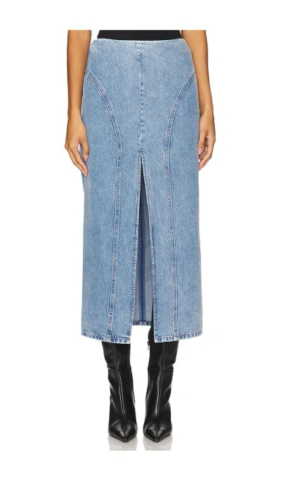 Remain Birger Christensen Maxi Denim Skirt In Blue
