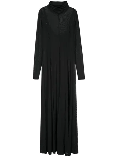 Remain Birger Christensen Maxi Mesh Dress In Black