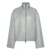 Remain Birger Christensen Bonded Leather Jacket In Gray