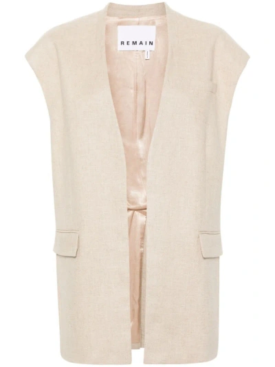 Remain Jani Sleeveless Waistcoat In Beige