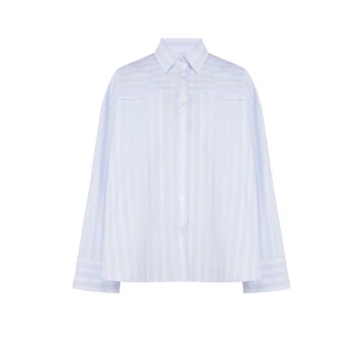 Remain Birger Christensen Oversized Striped Shirt In Neutral