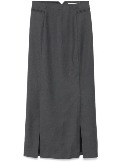 Remain Pencil Midi Skirt In Grau