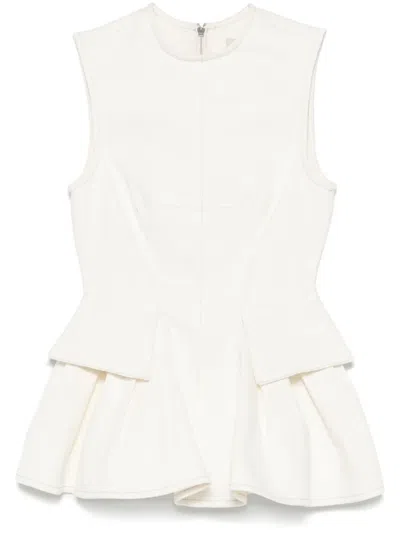 Remain Birger Christensen Peplum Denim Top In White