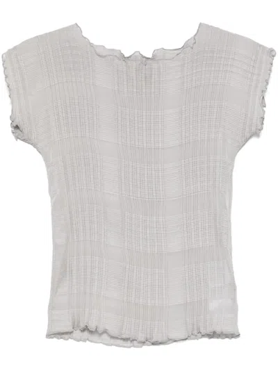 Remain Birger Christensen Pleated Chiffon Top In Grey