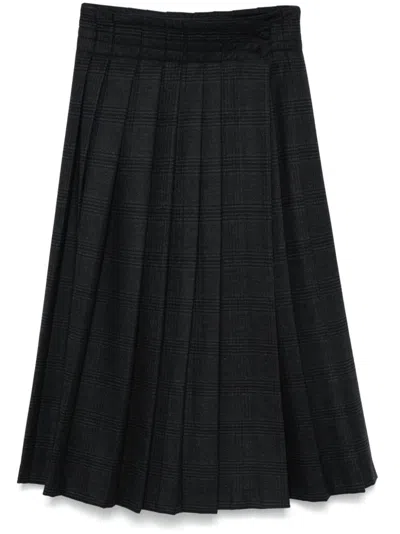 Remain Birger Christensen Pleated Midi Skirt In Black