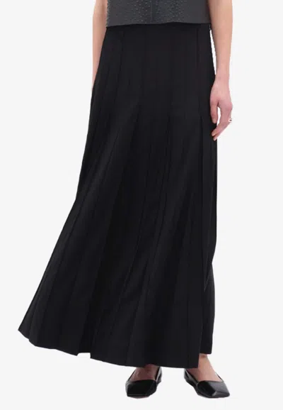 Remain Birger Christensen Pleated Suiting Maxi Skirt In Black
